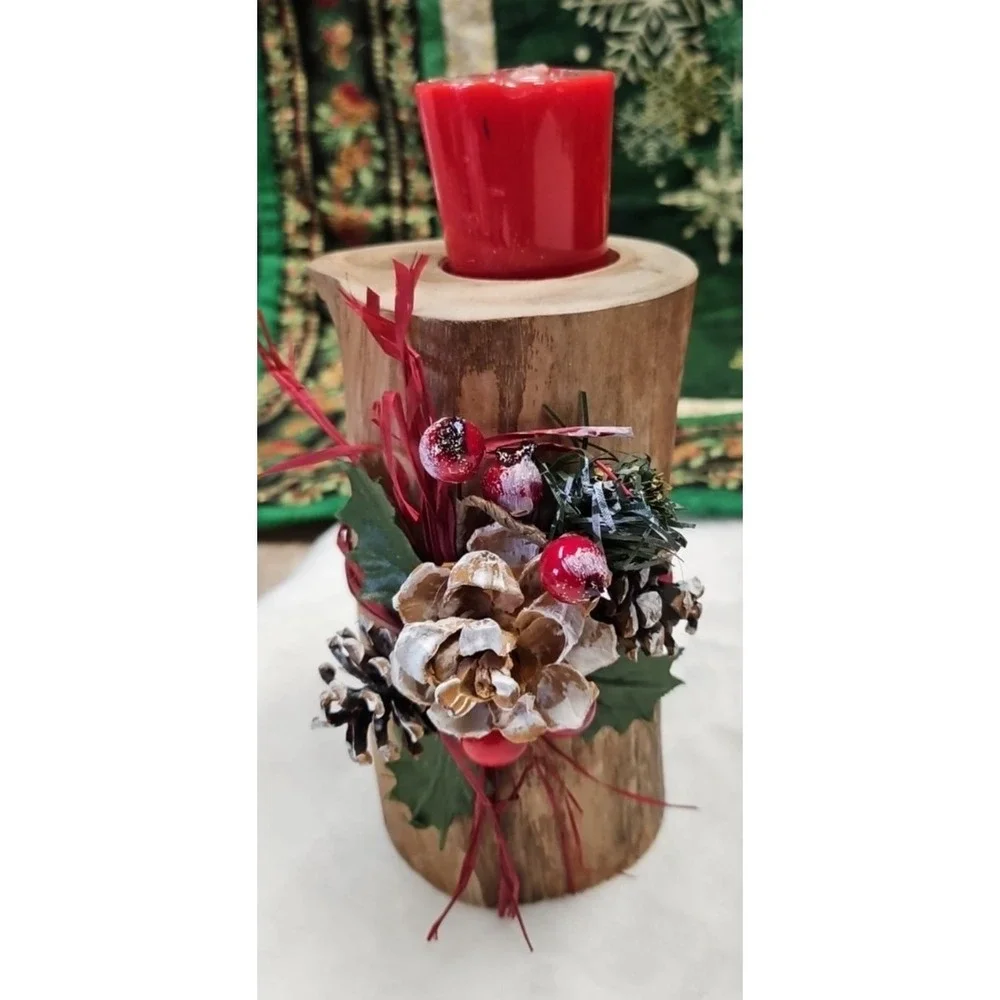 Homemade Tree With Two Candle Holders
